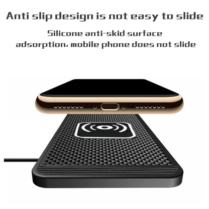 15W Wireless Car Charger Pad Non-Slip Qi Fast Charging for Android & iPhone 11/12/13/14 - Vehicle Phone Charger