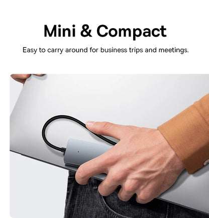 Baseus Usb Hub 4 Port ABS Hub Usb 3 0 for Laptop Multi Splitter Adapter For Xiaomi Lenovo Macbook PC Computer Accessories