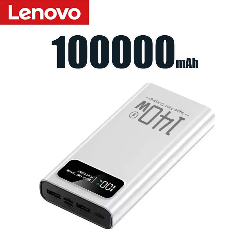 Lenovo Power Bank 500000mAh 140W Large Capacity Super Fast Charging Digital Display Mobile Powerbank for iPhone Samsung 2026