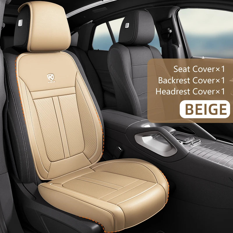PU Leather Car Seat Cover Full Set 360°Surrounded Bottom Adjustable Back Seat Pad Waterproof Front Seat Cushion Car Accessories