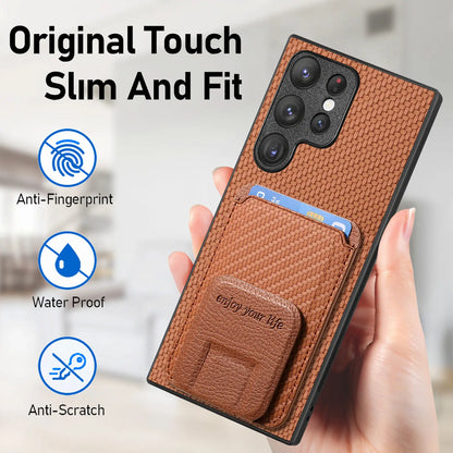 Foldable Kickstand Cards Solt Wallet Case For Samsung Galaxy S24 Ultra S23 S22 Plus S21 FE A14 A24 A34 A54 A15 A05 A55 A35 Bag