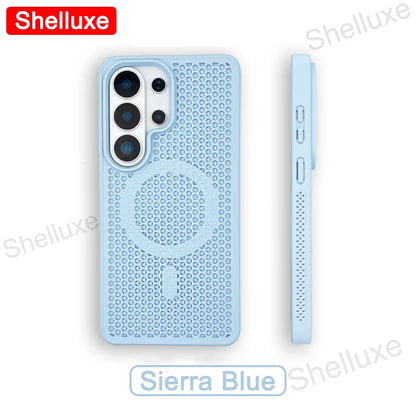 S26 Ultra Cooling Magnetic Case Shelluxe Breathable Mesh PC Hard Cases For Samsung Galaxy S26 S25 S24 S23 S22 Plus Ultra Cover