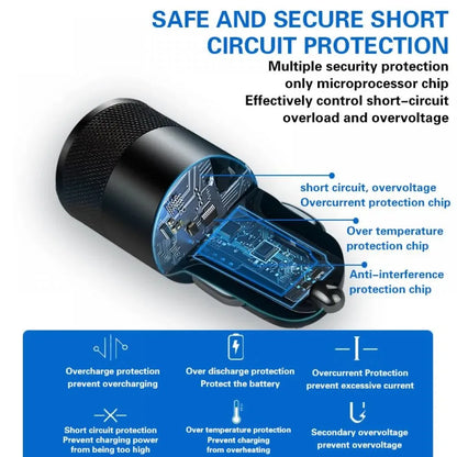 66W USB Car Charger Type C Fast Charging Phone Adapter For Xiaomi Huawei PD Phone Charger Car Adapter Socket Cigarette Lighte