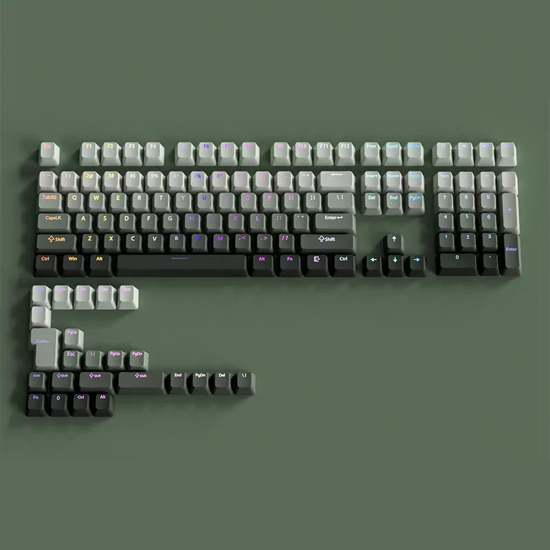 Green Grape Top-lit RGB Backlit Keycaps Double Shot PBT Keycaps 130 Key Cherry Profile for MX Switches Mechanical Gamer Keyboard