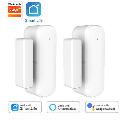 Tuya Door and Window Magnetic Smart Sensor with Zigbee and Wi-Fi connectivity, compatible with Alexa and Google Home