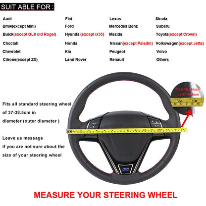 Universal PU Leather Automotive Steering Wheel Cover Soft Leather Cover Steering Wheel Braid DIY Car Accessories Hand Sewing