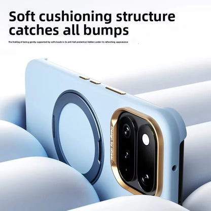 Magnetic Shockproof Skin-Feel Cute Phone Case For Google Pixel 11 Pro Fold With 360 Rotating Bracket Metal Lens protect Cover