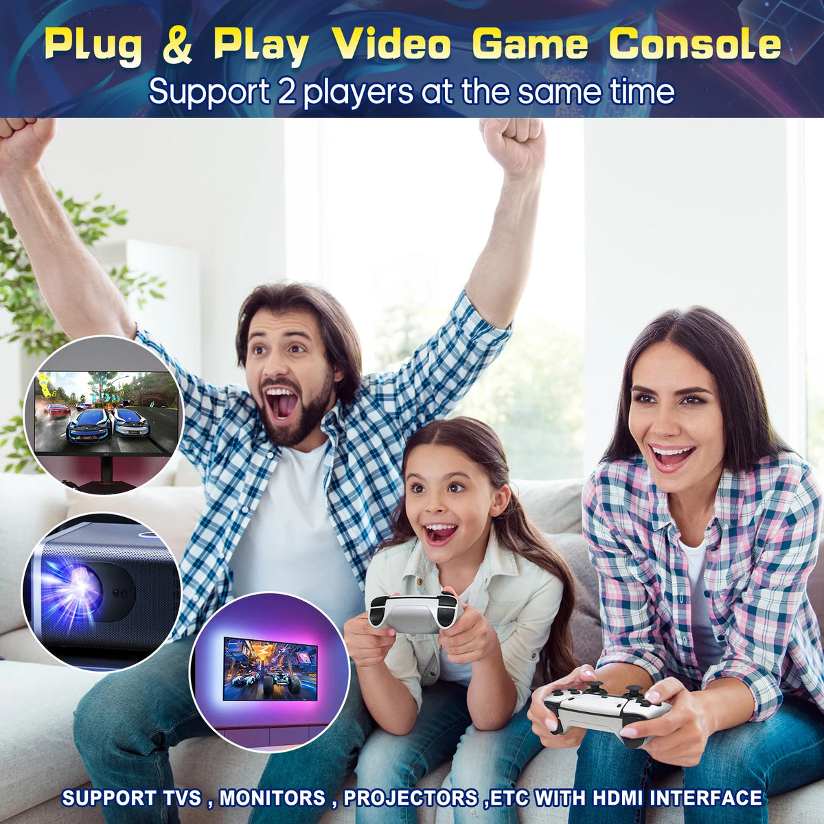 M15 4K TV Retro Handheld Game Console Stick 2.4G Dual Wireless Controller 20000+ Classical Games 23 Classic Emulaters