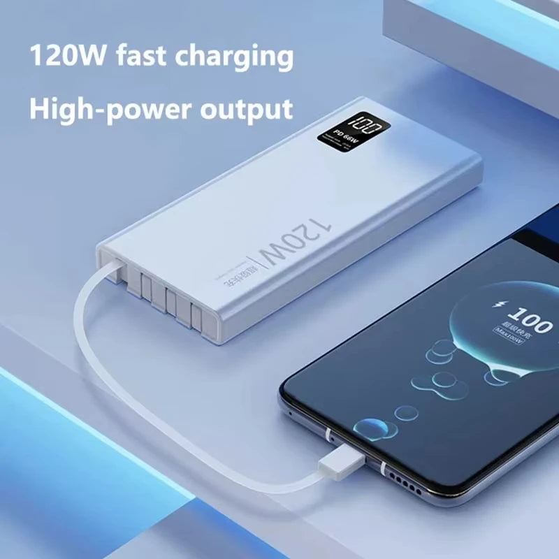 VIVO 4 in 1 Power Bank 120W 500000mAh High Capacity With Cables Super Fast Charging Portable Charger For iPhone Samsung 2026