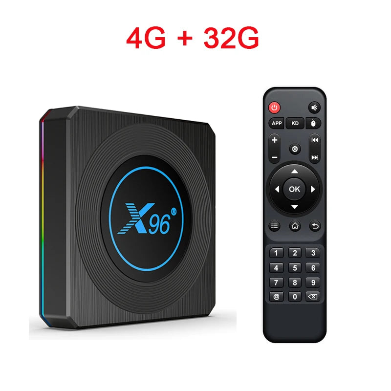X96 X4 Smart TV Box Amlogic S905X4 Android 11 2.4/5G Dual Wifi 4G 32G 64G Support AV1 BT HD 4K 8K RGB Light Media Player TVBOX