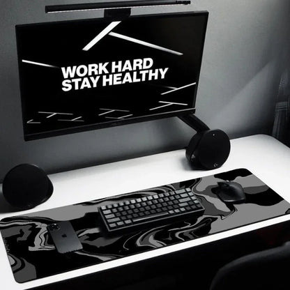 Line Liquid Mouse Pad Gaming Accessories Topographic Table Mat Marble Black Carpet Gray 100x50cm Custom Pc MousePad Desk Mat