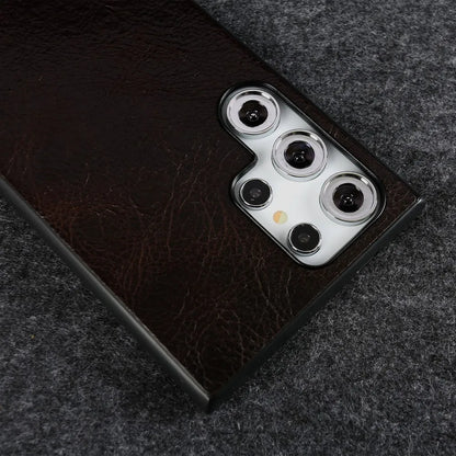 Retro Genuine Leather Phone Case for Samsung Galaxy S26 Ultra S23 Plus S24Ultra S23Ultra S22Ultra S21FE Luxury Back Cover Cases