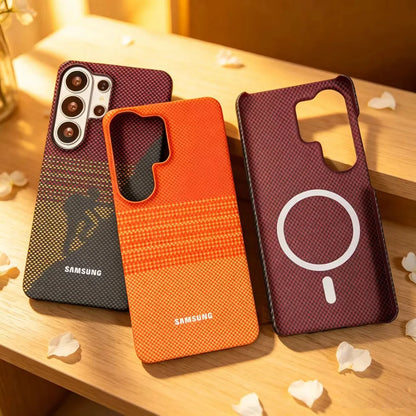 Carbon Fiber Pattern Case For Samsung Galaxy S26 Ultra Plus S25 FE S24 S23 S22 A57 17 56 16 55 15 Magnetic Charger Phone Cover