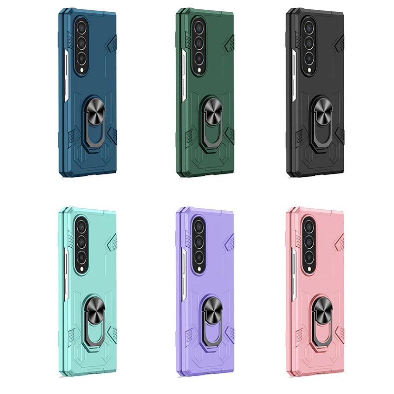 For Z Fold4 Fold3 Case Samsung Z Fold 2 1 Anti Impact Shockproof Anti Scratch Mecha Cover Case Black Green Blue