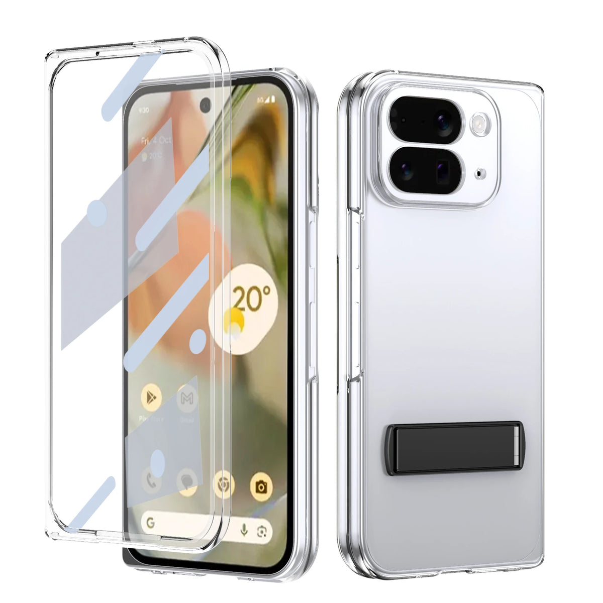 transparent acrylic Magnetic charging Cover For Google Pixel 10 Pro Fold bracket camera screen saver shockproof phone Case