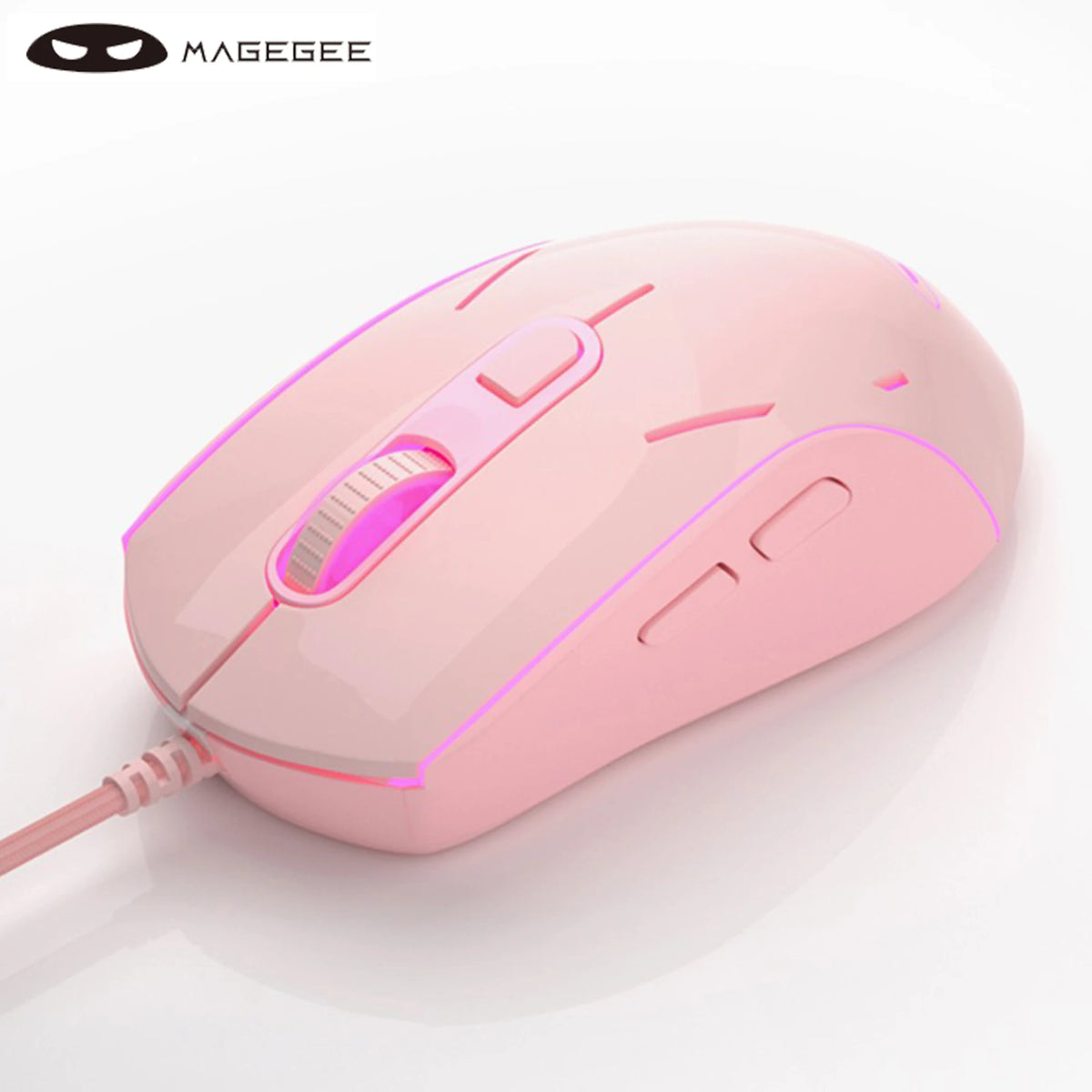 MageGee G12 Wired Mute Gaming Mouse , 7 Colors Breathing LED Backlit Mouse, 6 Adjustable DPI Ergonomic Optical Mouse for Windows