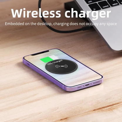 Quick Wireless Desktop Embedded Charger For iPhone 16 15 14 13 12 Pro Max Samsung S24 S23 Huawei Xiaomi Fast Inductive Charging