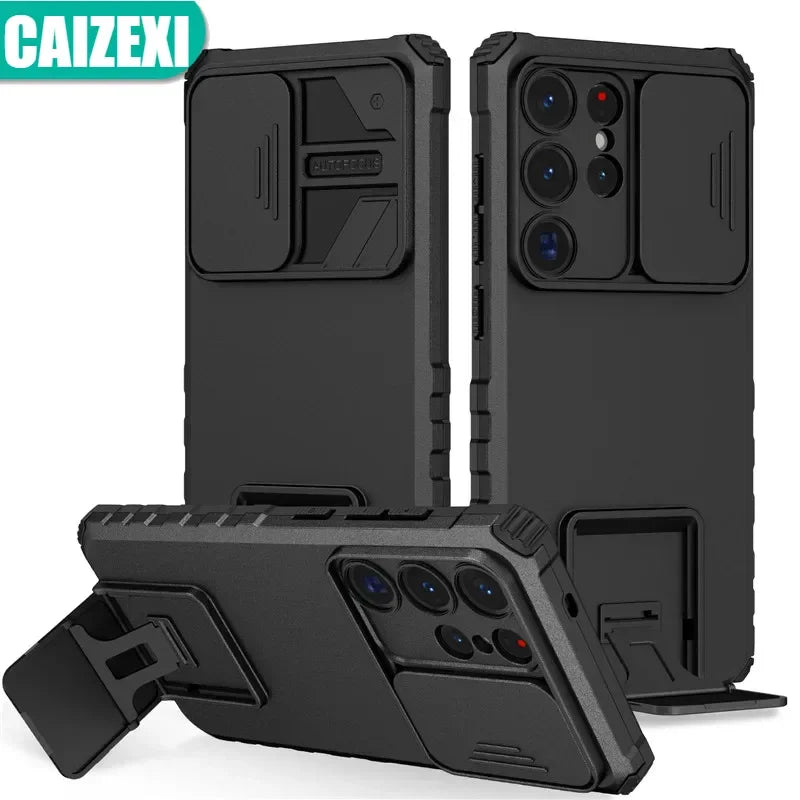 Shockproof Armor Funda For Samsung Galaxy S20 FE S21 S22 S23 S24 Plus Note 20 S25 Edge S26 Ultra 5G Slide Lens Protect Case