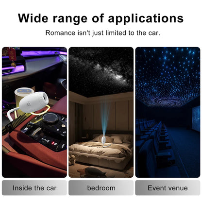 USB Galaxy Projector Light Car Roof Ambient Light Adjustable Focus Car Atmosphere Projection Lamp Romantic Room Star Night Light