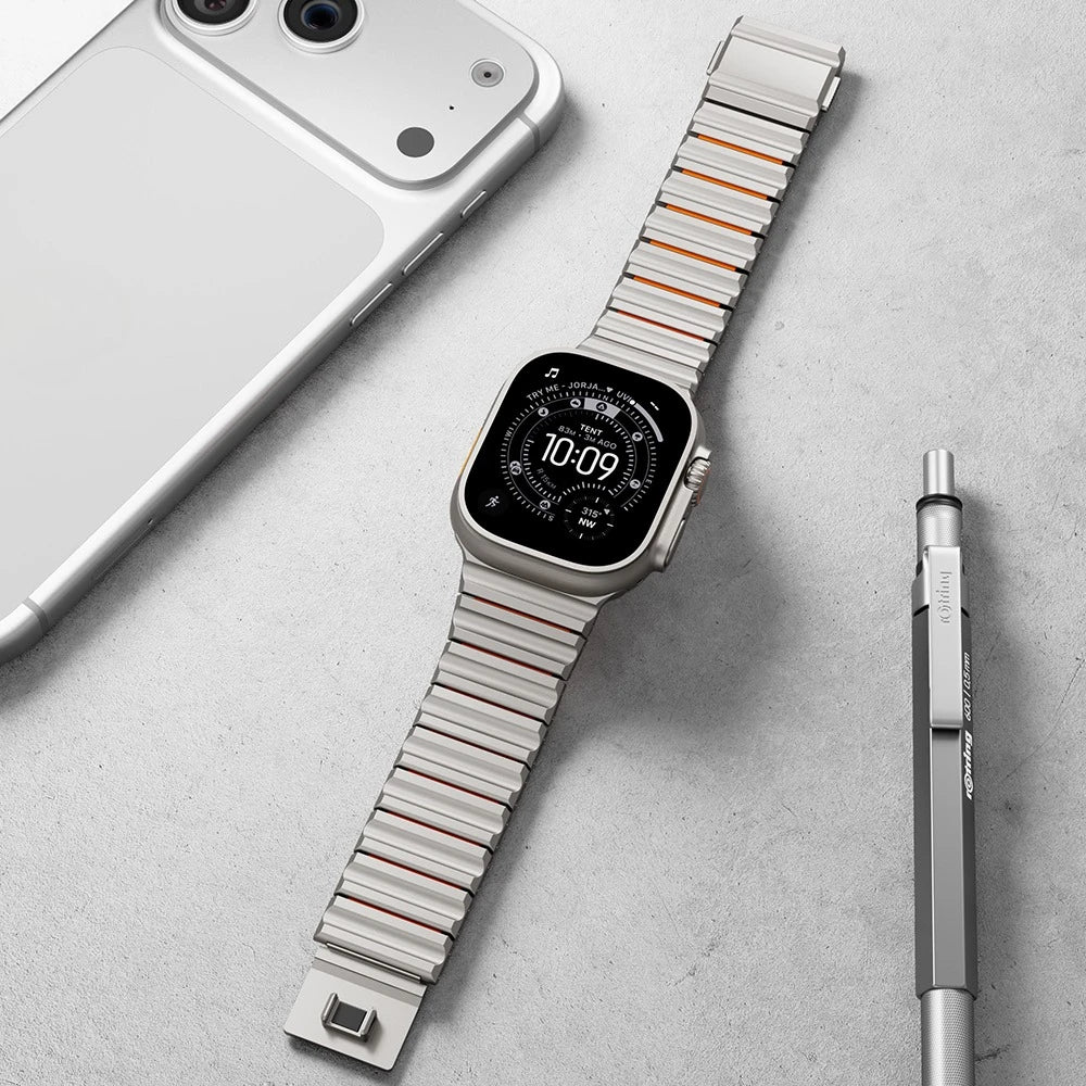 Magnetic Anti-scratch Titanium Rubber Band for Apple Watch Ultra 3 49mm Business Strap for Iwatch 11 10 9 8 7 6 5 46mm 45mm 44mm