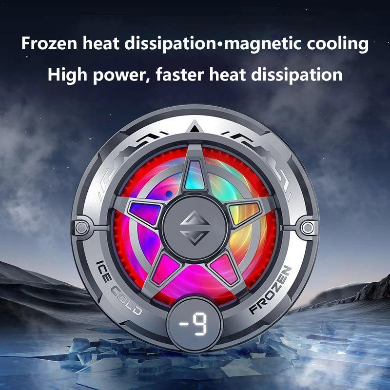 Lenovo Portable Mobile Phone Cooler Gaming Cooling Tool Magnetic Back Cover Clip Digital Display RGB Lights For Android iOS