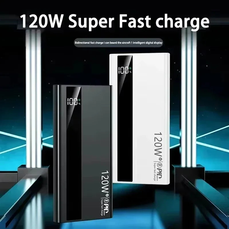 Lenovo 2026 1000000mAh Large Capacity Power Bank 120W Fast Charging Digital Display Outdoor Power Supply for Huawei iPhone