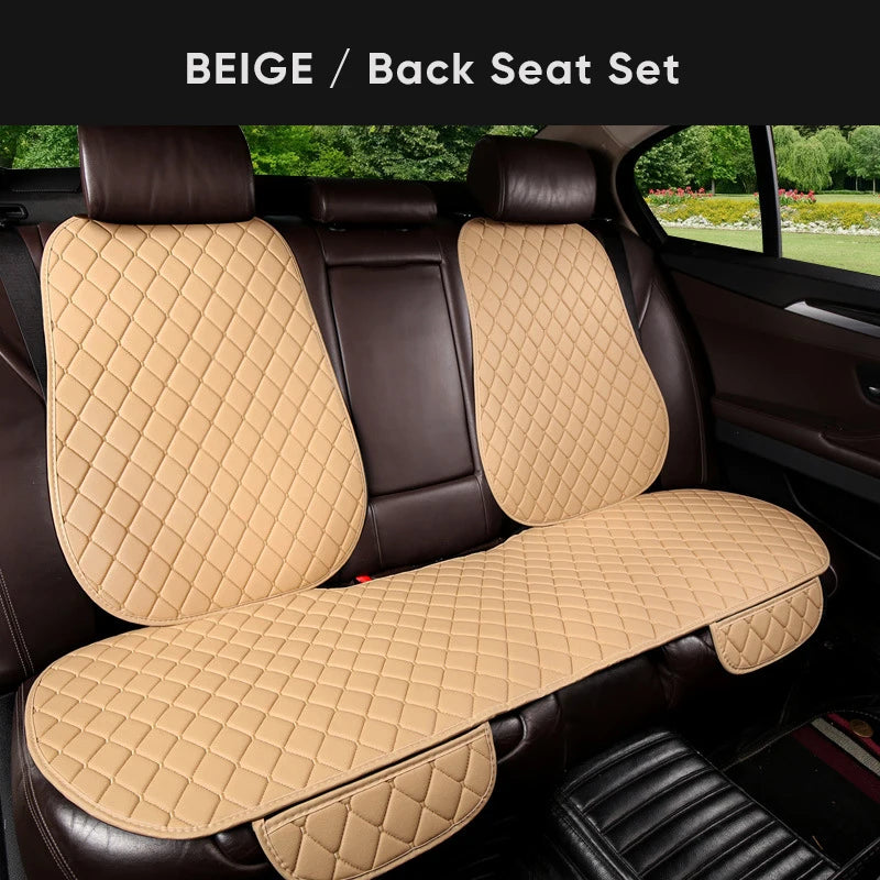 Karcle PU Leather Car Seat Covers Full Set Anti Slip Car Seat Cushion Rear Seat Protector Universal Waterproof Car Seat Pad