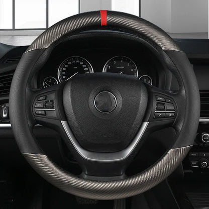 Universal D Shape Car Steering Wheel Cover Breathable Anti Slip Car Decoration Suitable 37-38cm Steering Wheel Cover Accessories