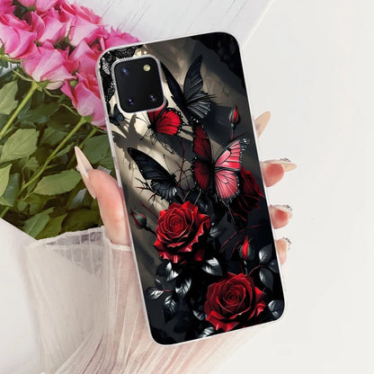 For Samsung Galaxy Note 10 Lite Case SM-N770F Luxury Flowers Painted Cover Soft Silicone Case For Samsung S10 Lite SM-G770F Bags