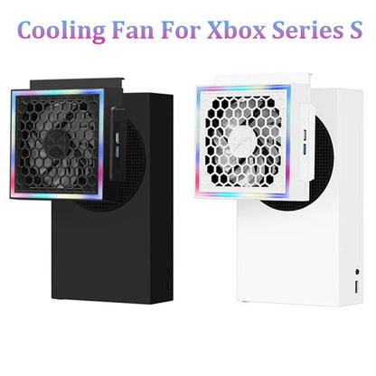 Cooling Fan Cooler For Xbox Series S Console with 2 USB Ports RGB Light 7 Lighting Modes Gaming Accessories for Xbox Series S