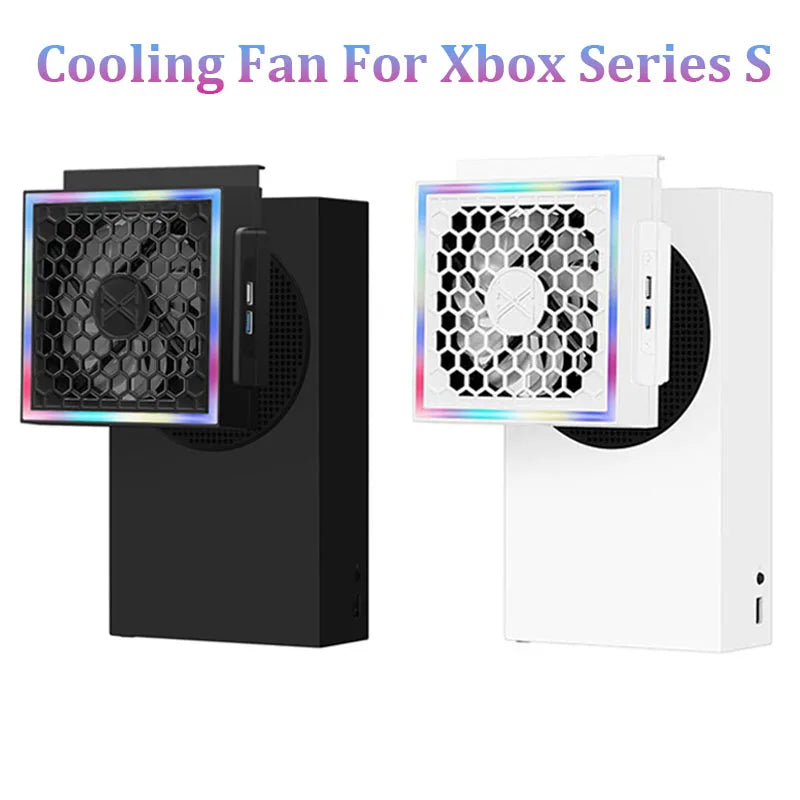 Cooling Fan Cooler For Xbox Series S Console with 2 USB Ports RGB Light 7 Lighting Modes Gaming Accessories for Xbox Series S