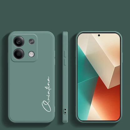 For Xiaomi Redmi Note 13 Pro Plus 4G 5G Customized Personalized Name Initials Liquid Silicone Case Cover For Redmi Note 13pro