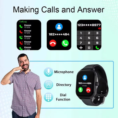 2026 Women Smart Watch Men Full Touch Screen Heart Rate Fitness Tracker Ladies Watch Bluetooth Call Smart Clock for Android IOS