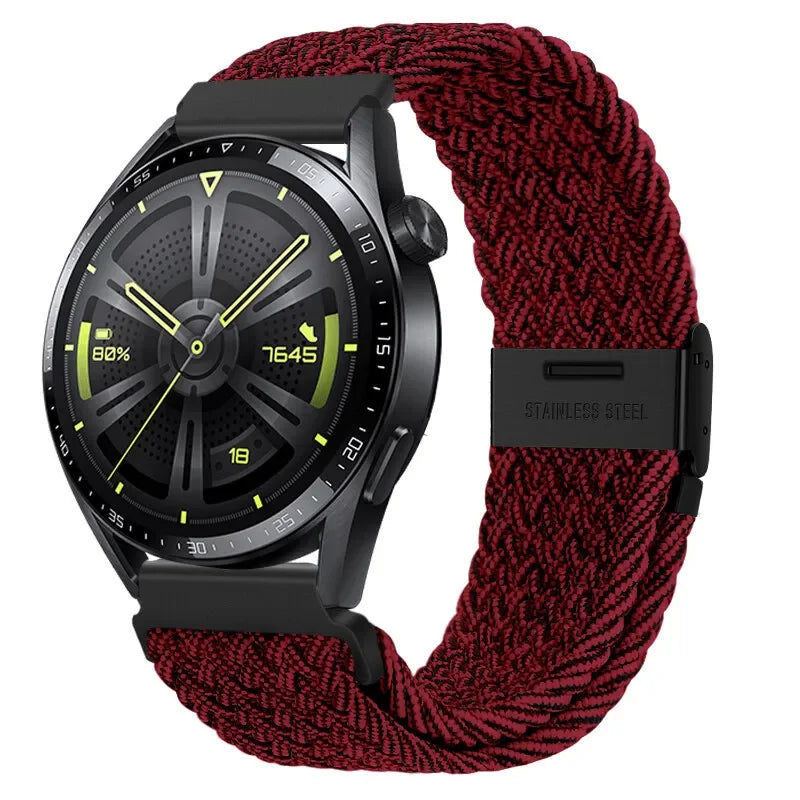 20 22mm Strap for Samsung Galaxy Watch 7 6 5 4 Band 40/44mm 5Pro Active 2 Gear S3 Braided Elastic Bracelet for Huawei GT2/3 4Pro