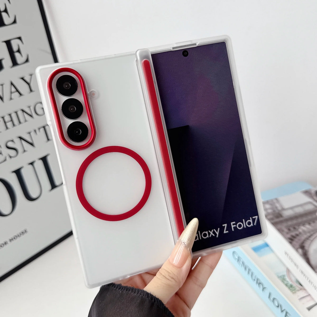 Magnetic Phone Cover for Samsung Galaxy Z Fold8 Ultra Fold 8 7 6 5 Case Bumper for Magsafe Front Matte Frame Hinge Protection
