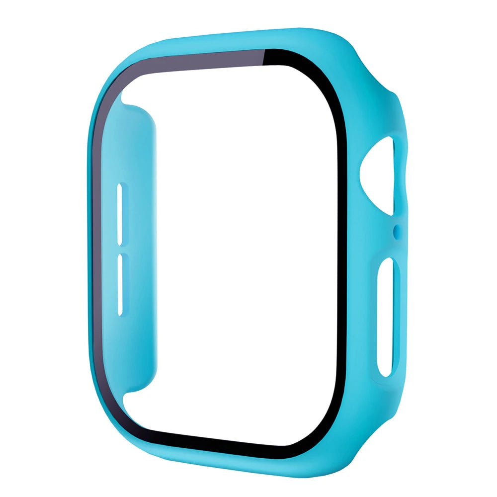 Tempered Glass+Case for Apple Watch Ultra 4 3 2 49 45 41 40 44 42 46mm PC Bumper Protector cover For iWatch 12 11 10 SE 9 8 7 6