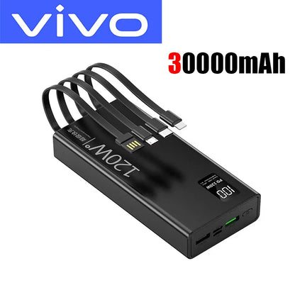VIVO 4 in 1 Power Bank 120W 500000mAh High Capacity With Cables Super Fast Charging Portable Charger For iPhone Samsung 2026