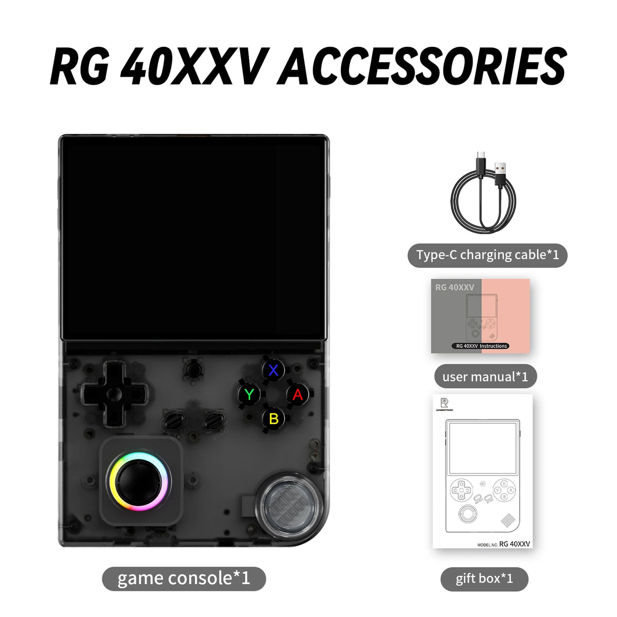 ANBERNIC RG40XXV Retro Handheld Game Console 4.0'' IPS Screen Linux 64-Bit RGB Joystick Players Supports WiFi Bluetooth HDMI Out