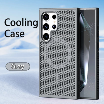 Silicone Honeycomb Cooling Magnetic Case For Samsung Galaxy S26 S25 S24 S23 Ultra S22 Plus PFor Magsafe Heat Dissipation Cover