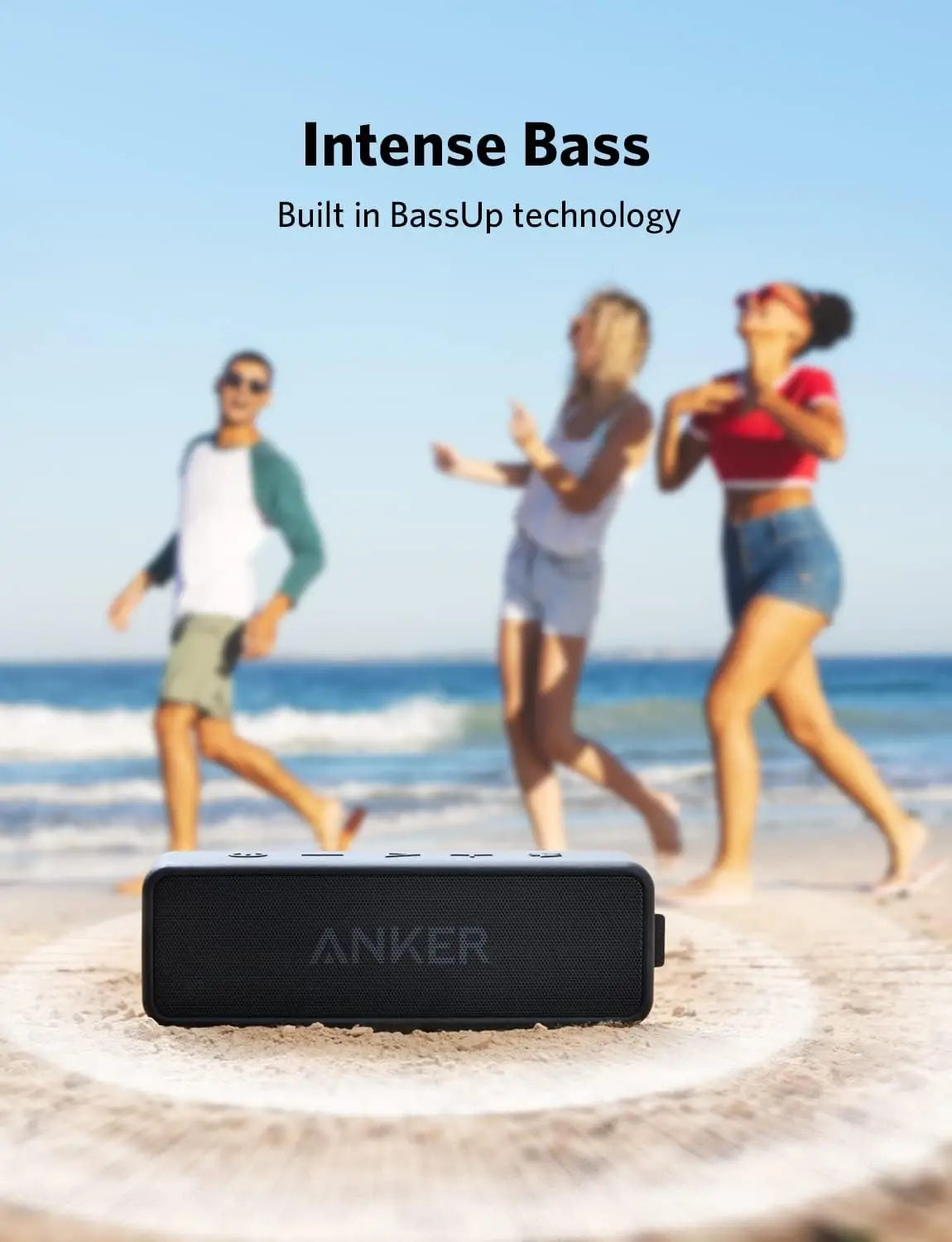Anker Soundcore 2 Portable Bluetooth Speaker with Stereo Sound, Bluetooth 5, IPX7 Waterproof, 24-Hour Playtime (Refurbished)