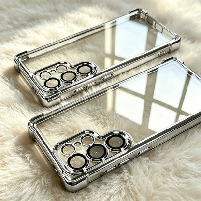 Luxury Plating Clear Phone Case for Samsung Galaxy S26 S25 S24 Ultra S 26 25 Plus S26Ultra Armor Bumper Shockproof Cases Cover