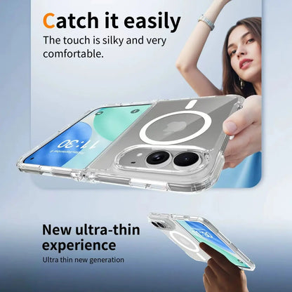 For iphone Duo Crystal Clear for Magsafe Magnetic Fold Case For iPhone Duo Fold Ultra Clear for Wireless Charge Cover Case