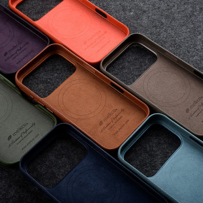 Melkco 100% Genuine Leather Case For iPhone 17 Pro Max Air MagSafe Cover with Camera Butto protective luxury Cow Magnetic cases