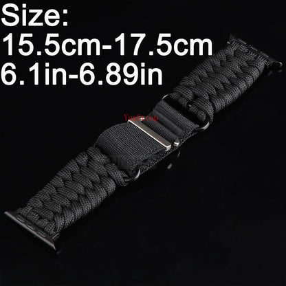 Outdoor Woven Nylon Band for Apple Watch 49mm 46mm 45mm 44mm 42mm 41mm 40mm Strap iWatch Ultra 2 SE 10 9 8 7 6 5 4 3 Bracelet