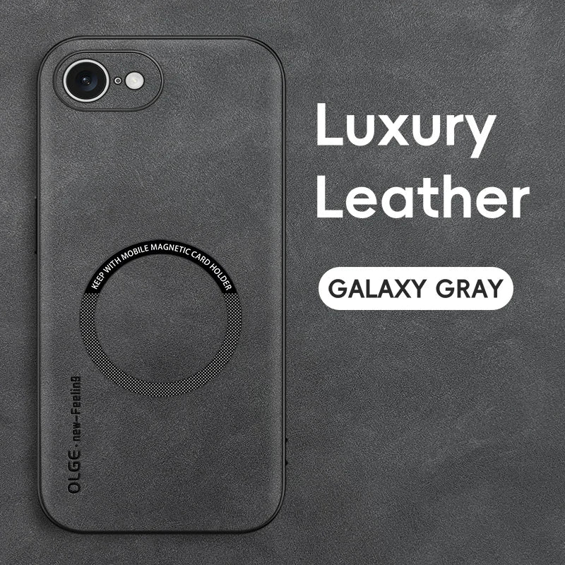 Magnetic Retro Leather Soft Case For iPhone 16E 17E iPhone16E iPhone17E 5G Wireless Charging Phone Case Cover