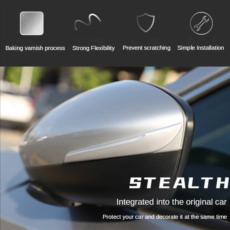 2pcs Car Door Body Rearview Mirror Protector Guard Anti Scratch Anti-collision Strips Sticker Baking Paint Decor Car Accessories