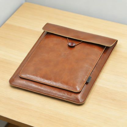 2 Pockets For Accessory  13/14/15/16 Inch Laptop Bag Cover PU Sleeve Case For MacBook Pro Air 13.3 13.6 MateBook 14 XPS 13 15