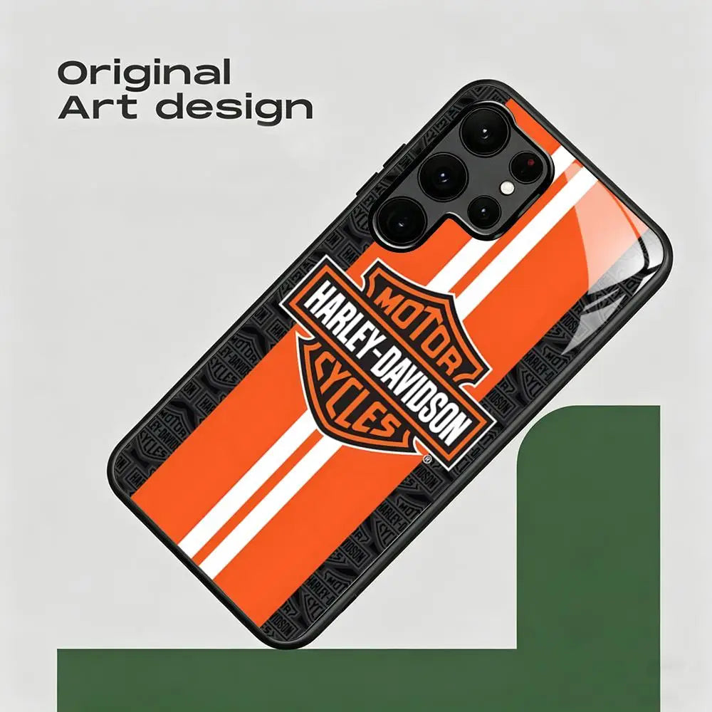 HOT Cool Brand HD-HARLEYES Phone Case For Samsung S26 S25 S24 S23 S22 S21 S20 Plus Ultra Note20 Glass Magnetic Case