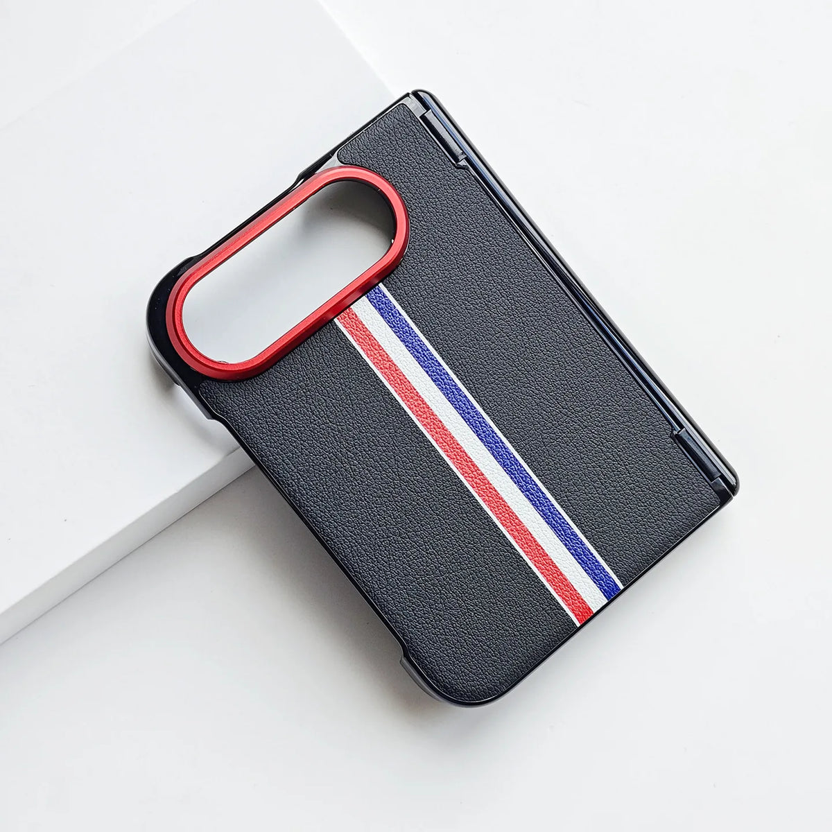 Business Premium Anti‑Scratch PU Leather Foldable Phone Case for IPhone Duo  Slim Hard Shockproof Full‑Edge Protective Cover