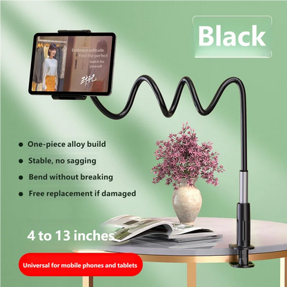 Flexible Gooseneck Phone Tablet Holder, Bed Desk Clamp for TV/Movies, Live Stream, Photo, Compatible with iPhone iPad Samsung